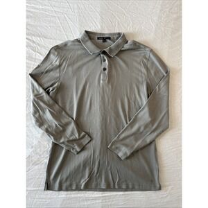 Robert Barakett Polo L Gray Stretch Lightweight Pima Cotton Long Sleeve Golf